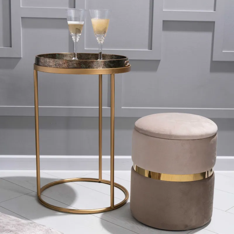 Подставка для подноса, 54 см, металл, круглая, золотистая, Trend, image-2