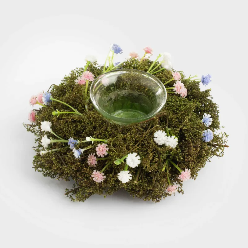 Шам ұстағыш, 16 см, шәйнекке арналған, шыны/жусан, Ботакөздер, Delicate posy декоры, image-2