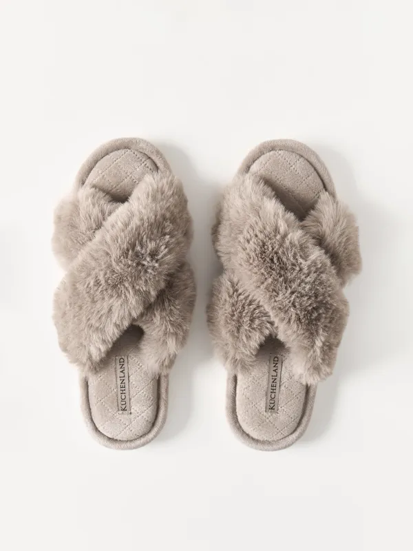 Тапочки женские, домашние, коричневые, Tape, image-1