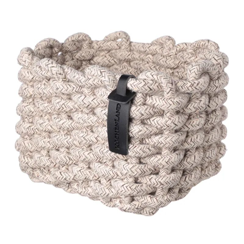 Сақтау себеті, 15х20х13 см, мақта / полиэстер, тікбұрышты, бежевый, Cozy striped, image-1