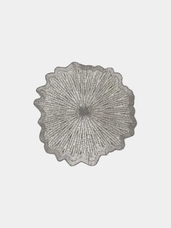 Аспаптарға арналған майлық, 36 см, бисер, бұйра, сұр-күміс, Art beads-t, image-0