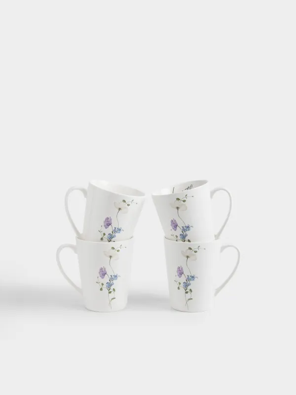 Саптыаяқ, 420 мл, 4 дана, фарфор N, ақ, Дала гүлдері, Cowslip, image-0