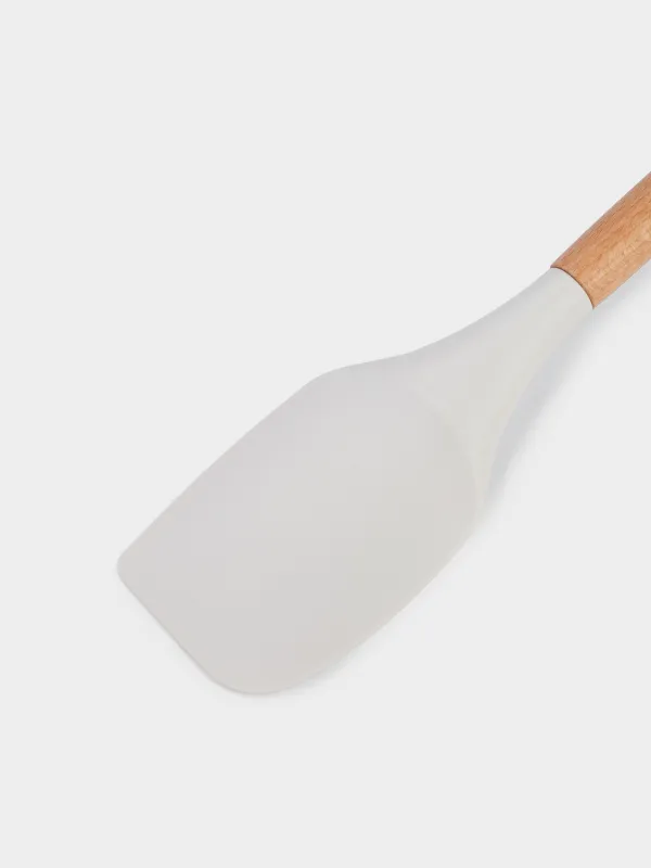 Лопатка-шпатель, 33 см, силикон/дерево, молочная, Somerset, image-3