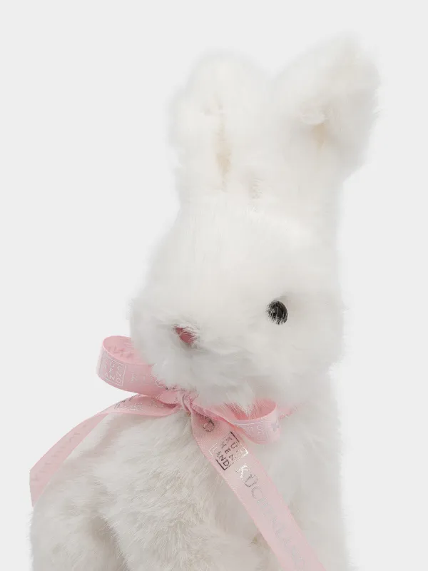 Сәндік бұйым, 13х20 см, жасанды үлбір, сүт түстес, Пасха қояны, Rabbit, image-3