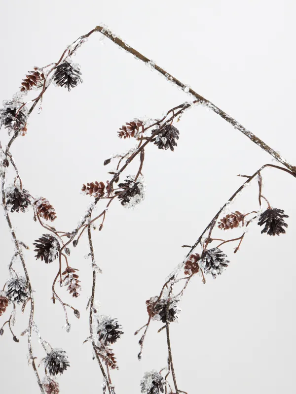 Ветка декоративная, 60 cм, Ледяная ветка с шишками, Conifer delice, image-4