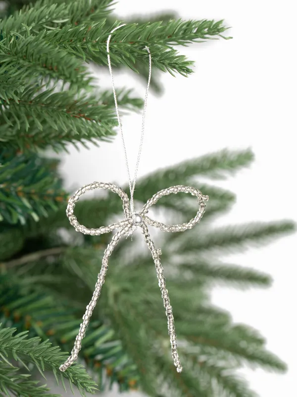 Шырша ойыншығы, 10 см, моншақ/металл, күміс, Бантик, Beads figure, image-2