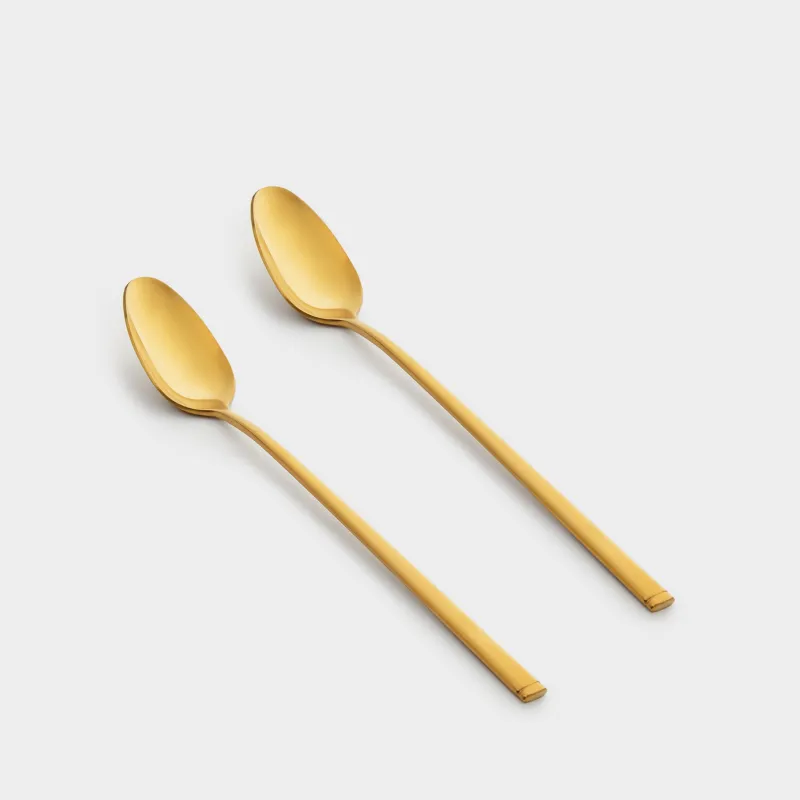 Шай қасық, 2 дана, ұзын тұтқа, болат, алтын, Madrid