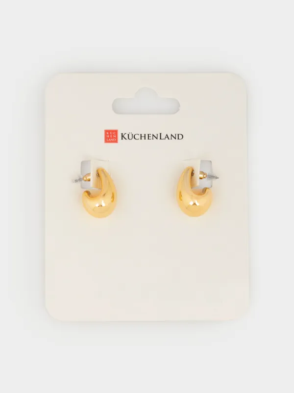 Серьги-пусеты, 2,5 см, 2 шт, пластик CCB, золотистые, Капли, Jewelry, image-3