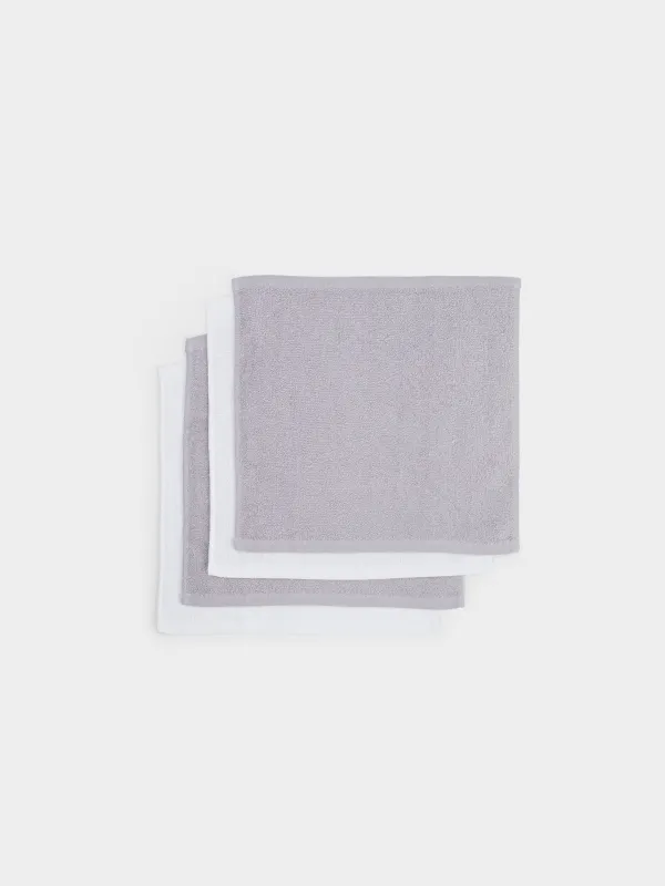 Полотенце, 30х30 см, 4 шт, в корзине, хлопок/целлюлоза, серое/белое, Basket towel, image-3