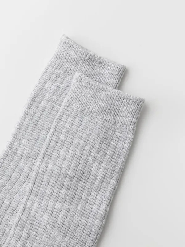 Әйелдерге арналған шұлықтар, өлшемі 36-38, қырлы, мақта/полиэстер, ашық сұр, Warmthy, image-1