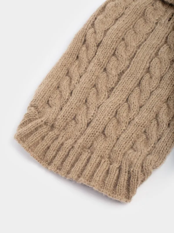 Свитер для животных, 32 см, р. S, полиэстер, коричневый, Косички, Fashion pet, image-3