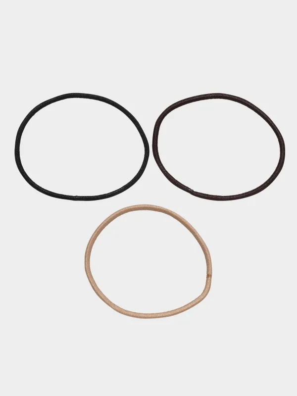 Шаш резеңкесі, 4 см, 24 дана, полиэстер/резеңке, қара/қоңыр/сарғылт, Basic, image-0