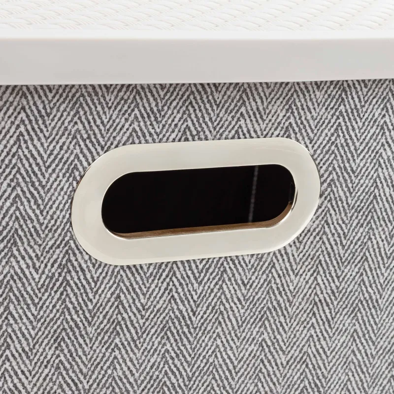 Заттарға арналған органайзер-қорап, 38х26 см, тұтқалары/қақпағы бар, тоқыма/пластик, сұр, Pedant new, image-1