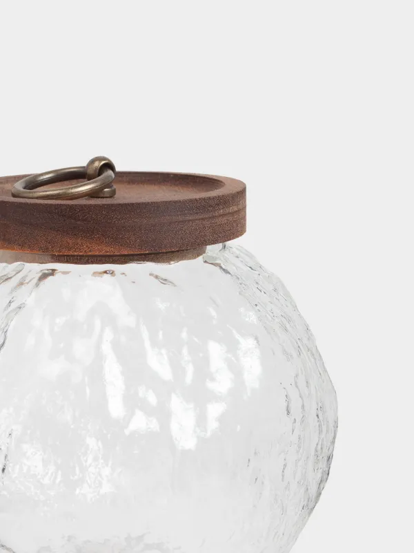 Сусымалы өнімдерге арналған құты, 1,2 л, шыны/ағаш, Glacial wood, image-1