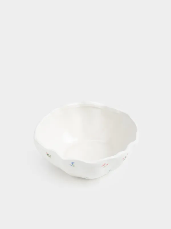 Салатник, 15х6 см, 440 мл, керамика D, молочный, Нежные цветы, El flora, image-1