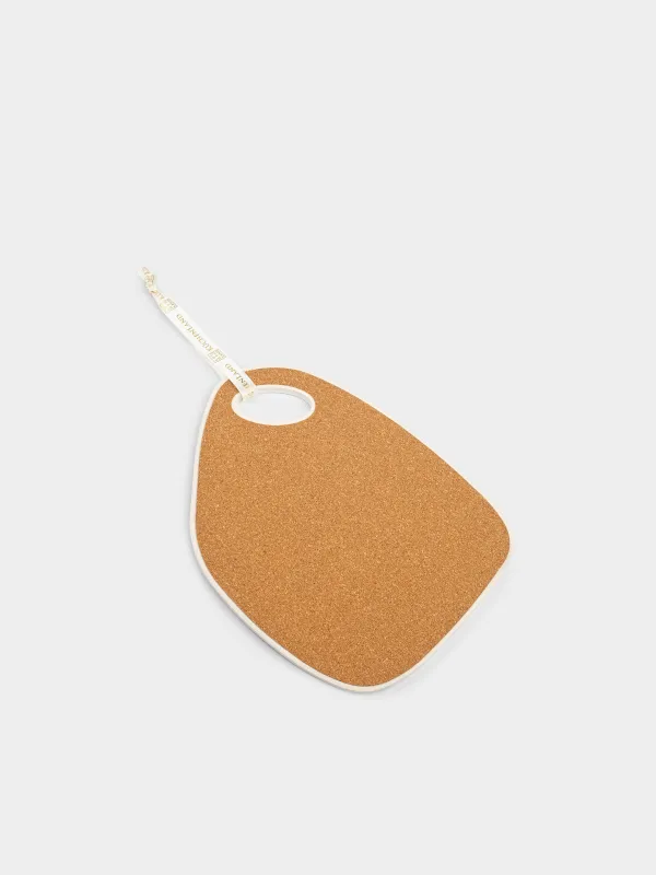 Ыстыққа арналған тұғыр, 18х24 см, керамика/тығын, ақ, Сары гүлдер, Floweri, image-4