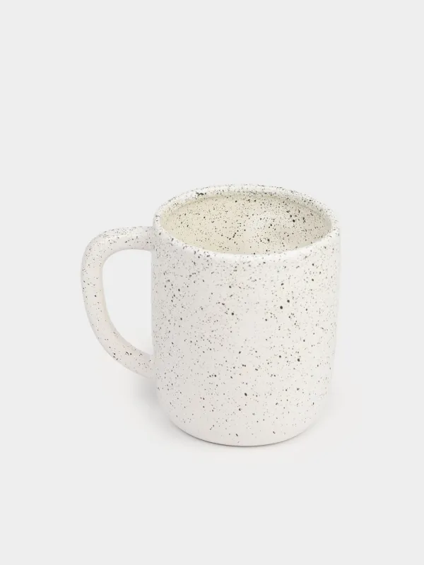 Саптыаяқ, 420 мл, керамика, ақ, дақ, бет, Face speckled, image-2