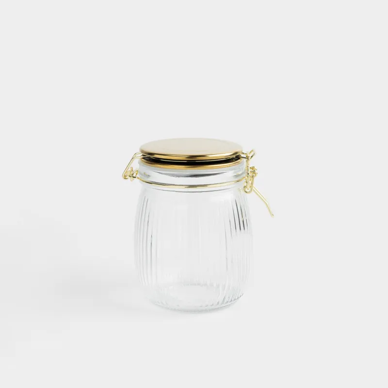 Банка для сыпучих продуктов, 750 мл, клипса, Ribby gold