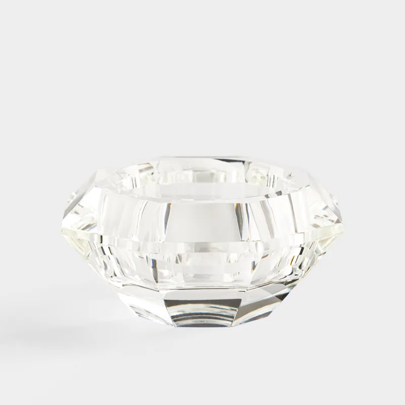 Шам ұстағыш, 7х3 см, шай шамына арналған, хрусталь шыны, Гауһар, Diamond