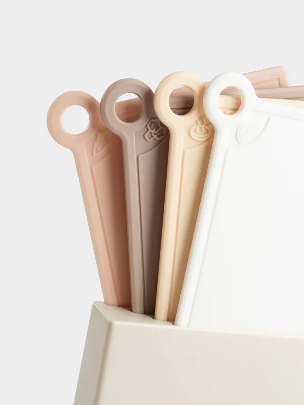 Кесетін тақта, 35х32 см, 4 дана, тұғырда, пластик, сарғылт аралас, image-2