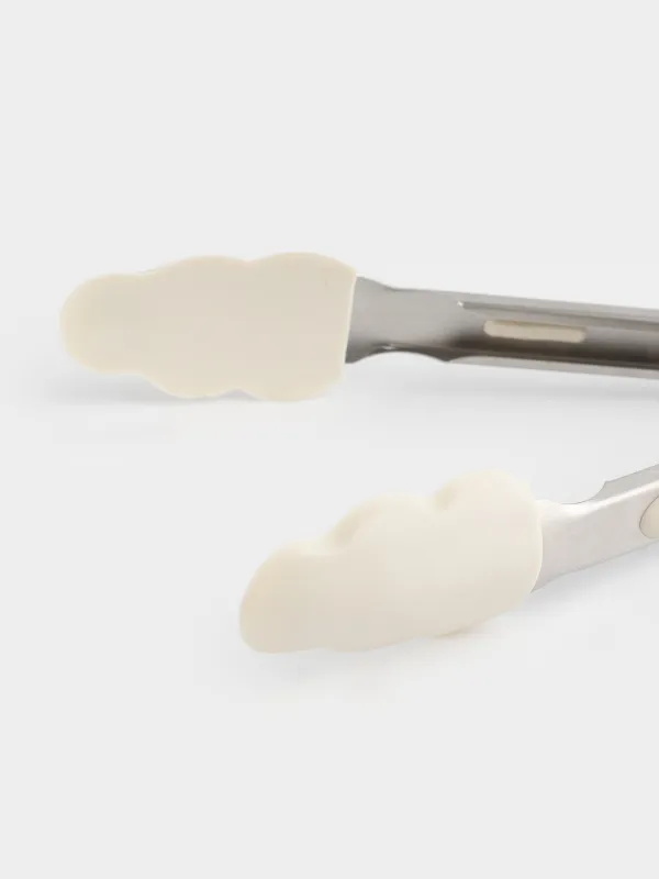 Щипцы кухонные, 27 см, силикон/сталь, молочные, Assist, image-3