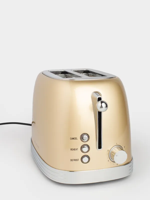 Тостер электрический, 685-815 Вт, 6 режимов, металл/пластик, золотистый, Vintage kitchen, image-2