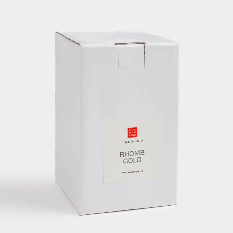 Стақан, 12 см, 340 мл, шыны Р, алтын жиегі бар, Rhomb gold, image-4