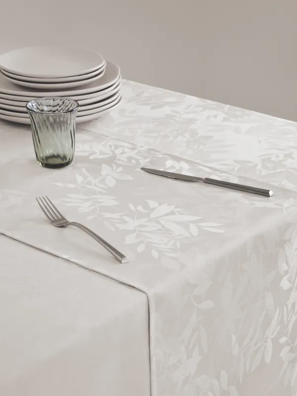 Дорожка настольная, 40х160 см, жаккард, полиэстер, белая, Ветви, Patterned branches, image-5