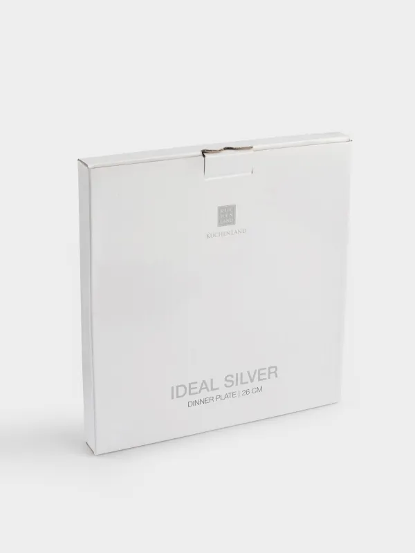 Түскі ас тәрелкесі, 26 см, фарфор F, ақ, Ideal silver, image-5