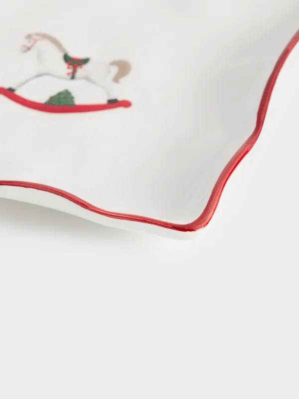 Ыдыс, 15х15 см, керамика, шаршы, Жылқы, Christmas tree, image-4