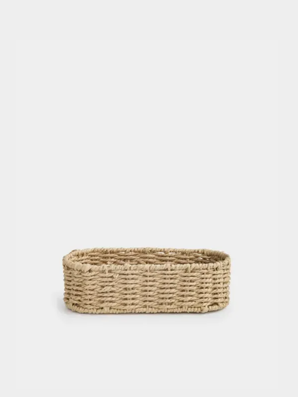 Корзина для столовых приборов, 25х10 см, плетеная, целлюлоза, овальная, Braided, image-0