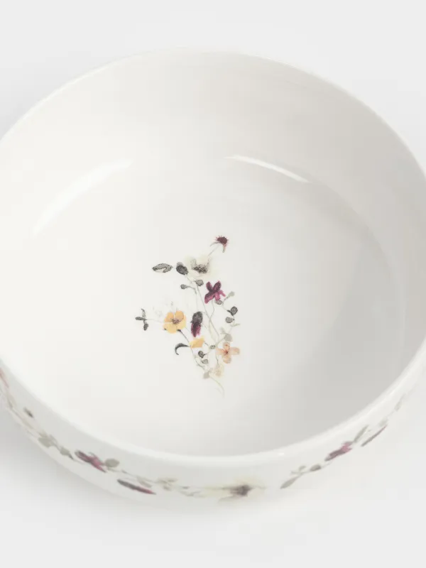 Ас сервизі, 6 адам, 19 зат, фарфор N, ақ, Сары гүлдер, Floweri, image-6