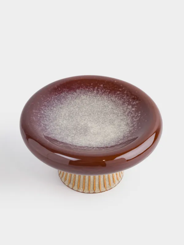 Аяқты ыдыс, 22х12 см, фарфор Р, сүтті-қоңыр, Саңырауқұлақ, Colors autumn, image-2