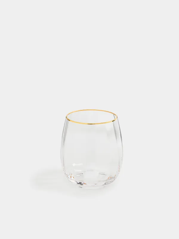 Стақан, 10 см, 450 мл, 2 дана, шыны Р, алтын жиегі бар, Filo R gold, image-1