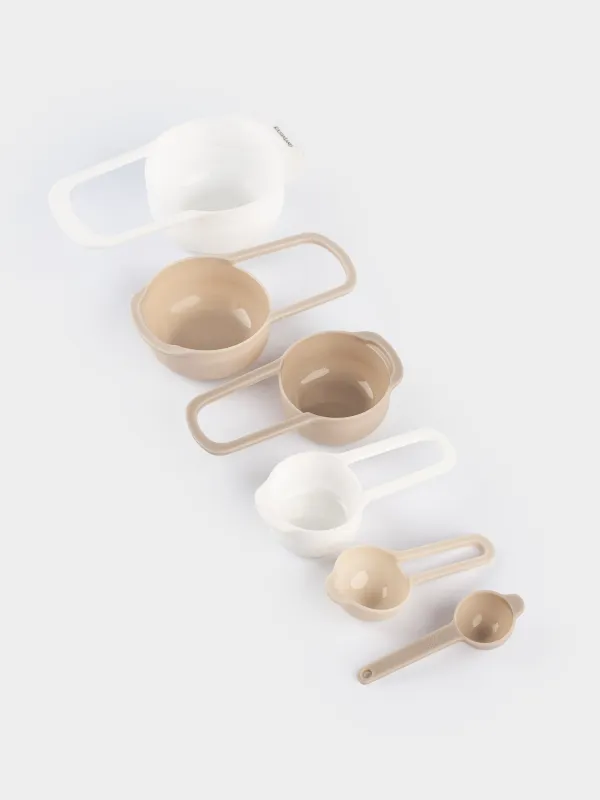 Набор мерных ложек, 6 шт, пластик, бежево-кремовые, Bakery, image-3