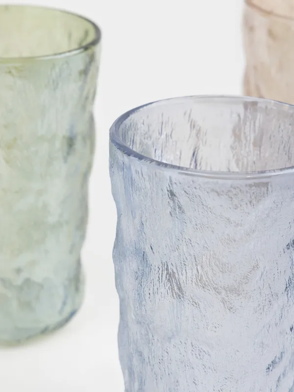 Стақан, 13 см, 350 мл, 4 дана, Р шыны, түрлі-түсті микс, Мыжылған эффект, Crumple color, image-4