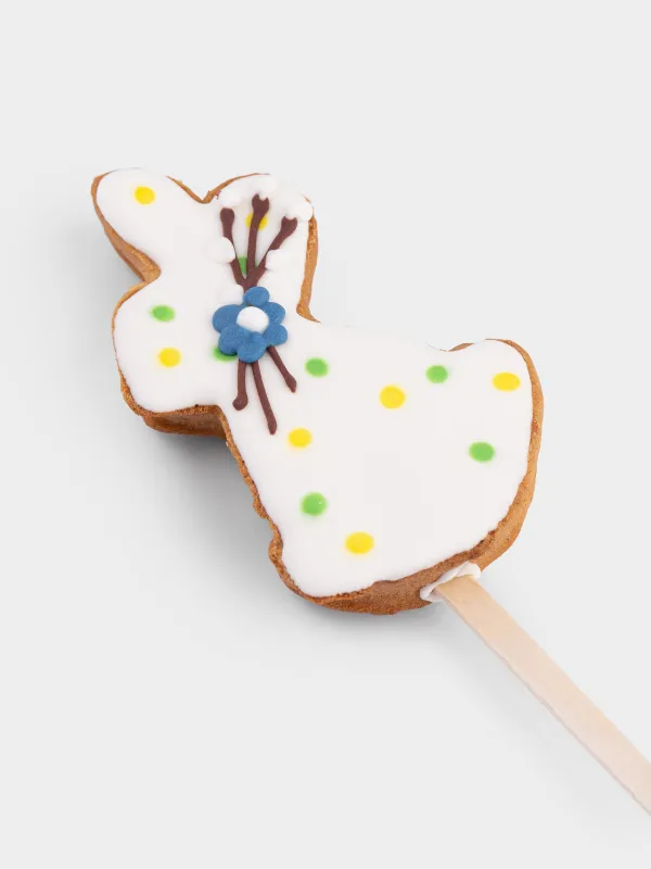 Пряник, 40 гр, глазированный, медовый, на палочке, белый, Зайка, Prani, image-2