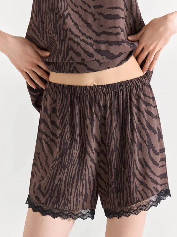 Әйелдер шорттары, үйге арналған, өлшемі M, шілтерлі, вискоза, ақ-қара, Zefina, image-2