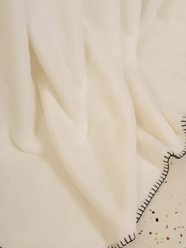 Жамылғы, 140х190 см, фланель, сүт түстес, Қара жиек, Flannel, image-6