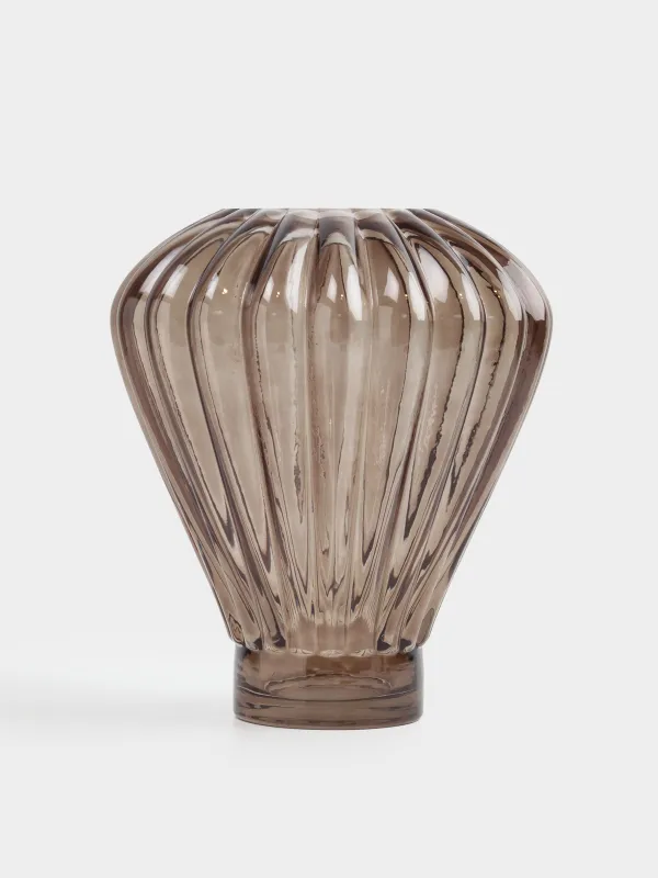 Гүл вазасы, 27 см, шыны, қоңыр, Ribedic, image-1