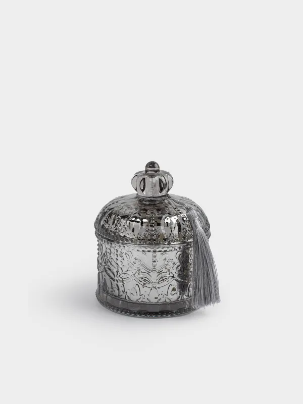 Свеча ароматическая, 10х11 см, в подсвечнике, Rural Baroque, Silver style, image-0