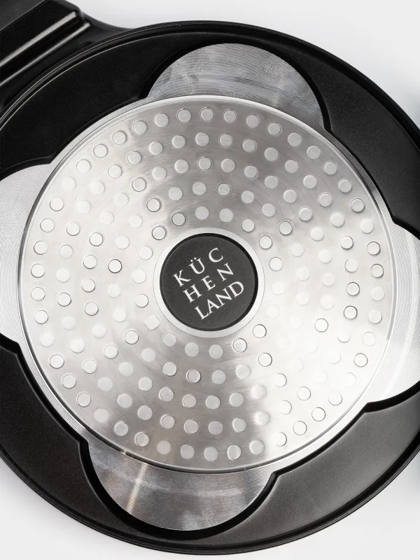 Жұмыртқа мен құймаққа арналған таба, 21 см, 4 бөлім, жабыны бар, алюминий, сүт түстес, Жаңа жылдық атрибуттар, Action, image-6