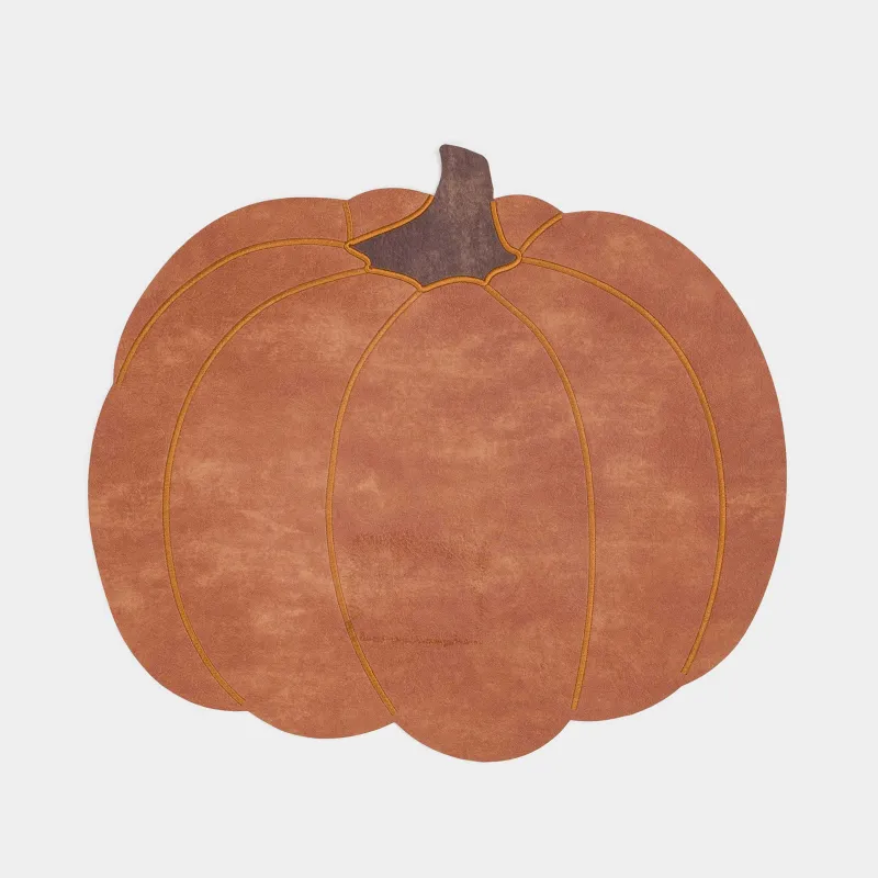 Салфетка под приборы, 38х43 см, ПВХ/полиэстер, фигурная, оранжевая, Тыква, Rock shape