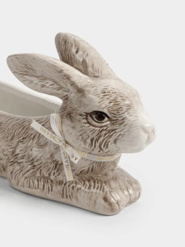 Кәмпит ыдысы, 34х11 см, керамика, қоңыр, Қоян, Easter lace, image-4