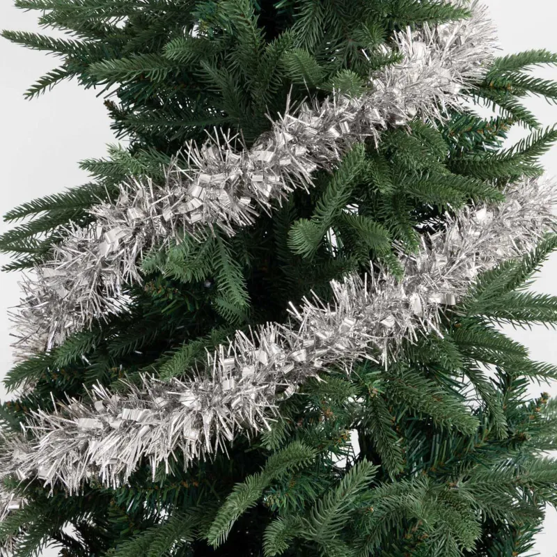 Сәндік гирлянд, 2 м, шырша жылтырағы, күміс, M, Tinsel christmas