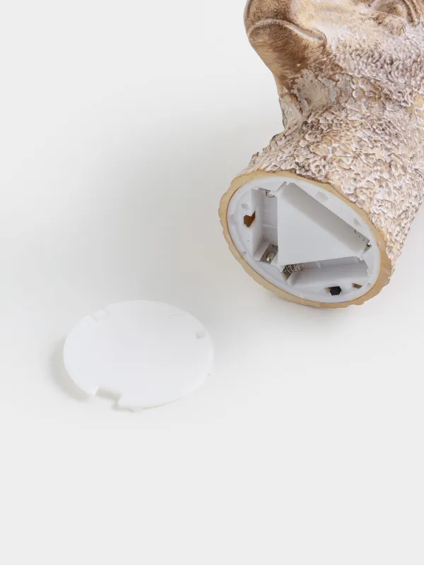 Қар шамы, 25 см, жарықтандырылған, пластик, қоңыр, Бұғы мүйізіндегі шар, Deer, image-5