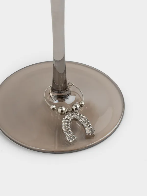 Бокалға арналған аспа, 4 дана, металл/моншақтар, күміс, Жаңа жылдық рәміздер, Christmas time, image-4