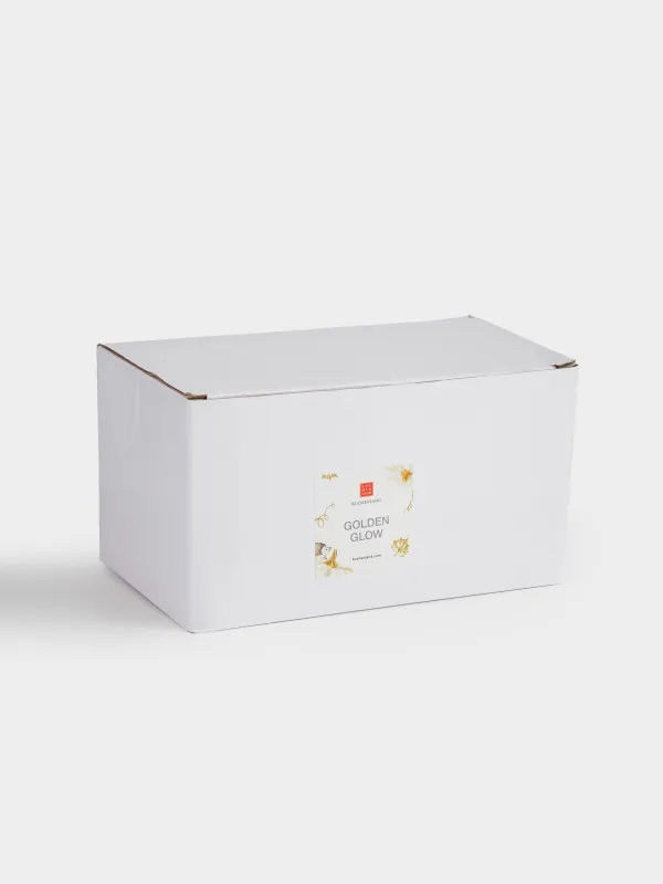 Сары май ыдысы, 20 см, керамика, тікбұрышты, сүт алтын түстес, Кірпі, Golden glow, image-6