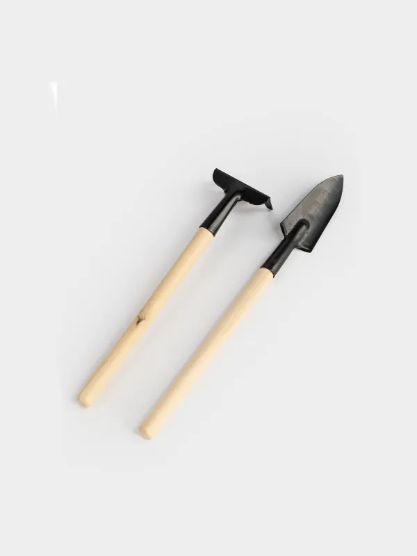 Жабық өсімдіктерге арналған құралдар жинағы, 17 см, 2 PR, металл / ағаш, қара, бақша, image-2