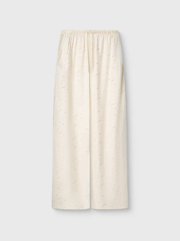 Әйелдер шалбары, үйге арналған, өлшемі L, вискоза, сүт түстес, Жұлдыздар, Dina, image-5